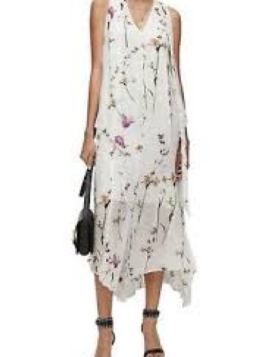 All Saints Dresses & Skirts - AllSaints White Floral‎ High-Low V-Neck Dress